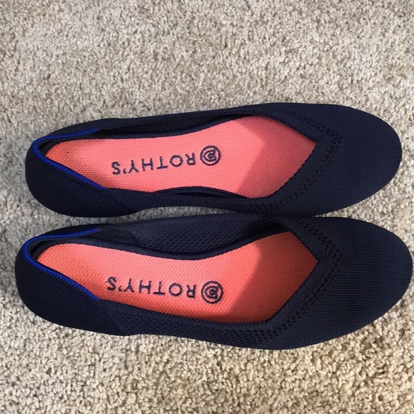 ROTHY'S size 8.5 navy lattice stitch maritime navy retired loafers - Picture 4 of 8